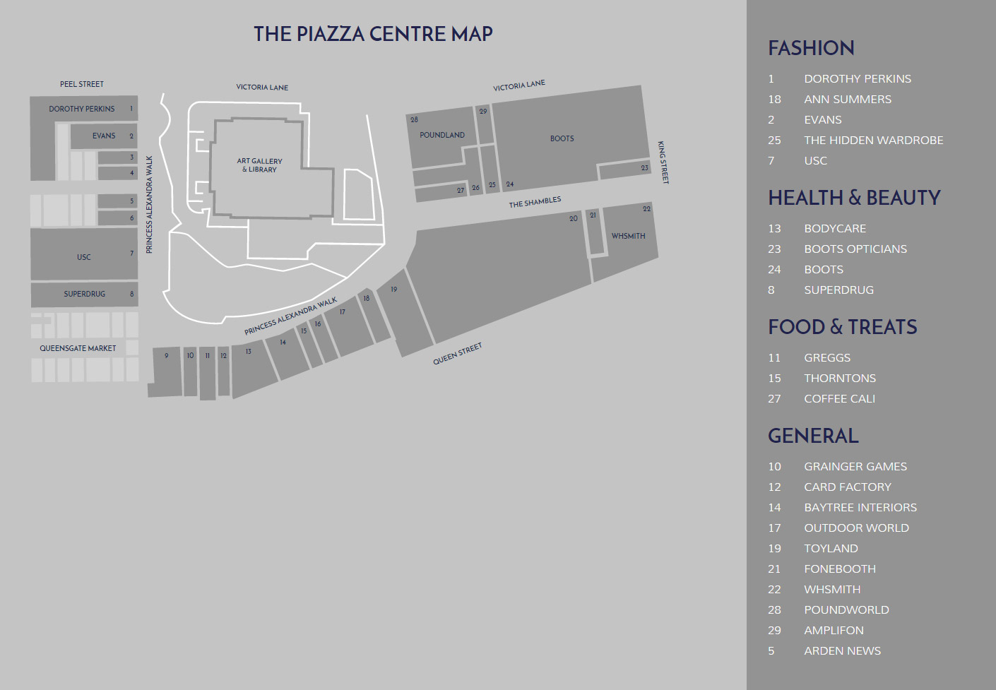 Piazza Centre Store Layout
