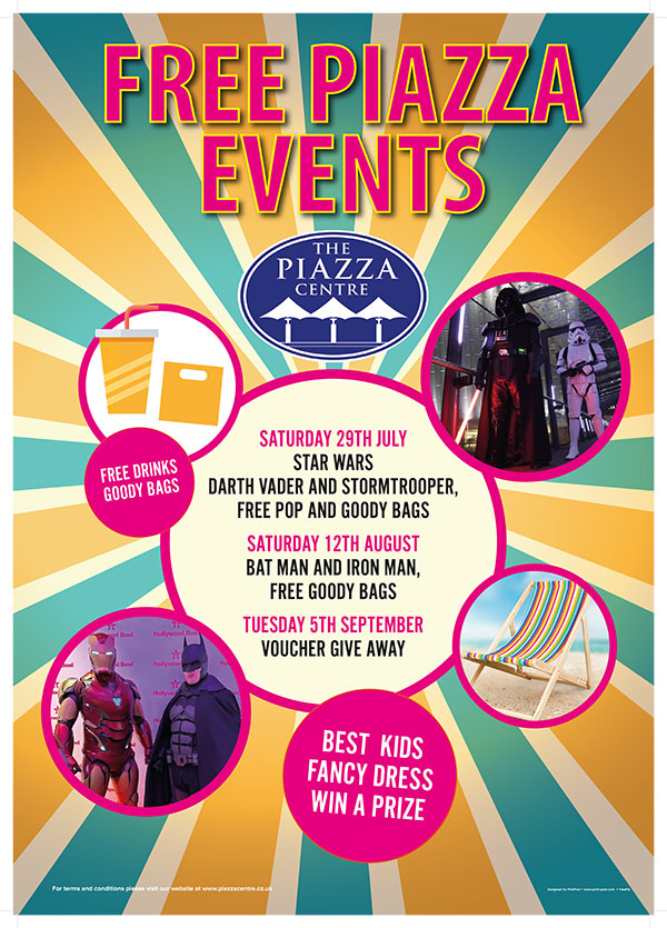 Free Summer Events at The Piazza Shopping Centre Huddersfield